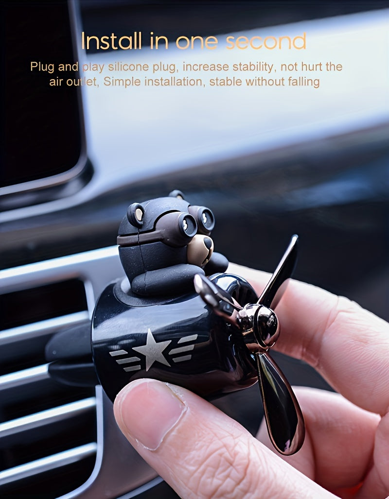 Odorizant auto magnetic cu design urs pilot și elice rotativă