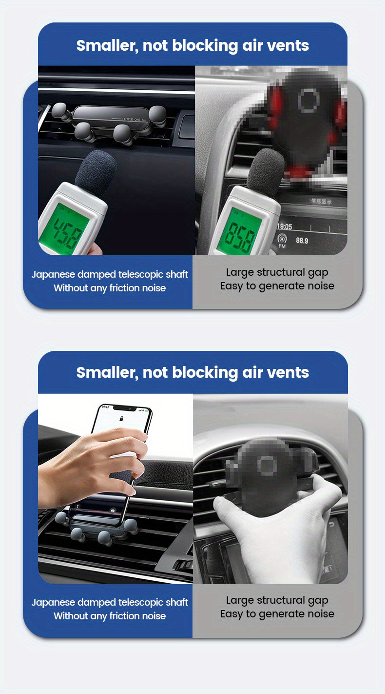 Suport gravitațional auto pentru telefon, montare pe aerisire