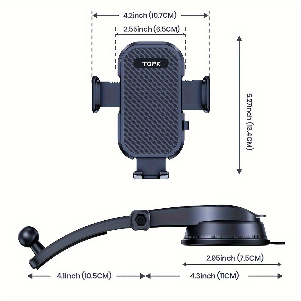 Suport auto reglabil pentru telefon, montare pe bord