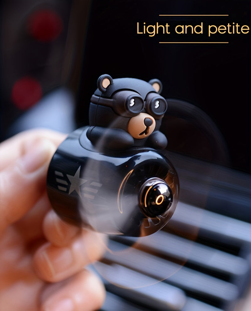 Odorizant auto magnetic cu design urs pilot și elice rotativă