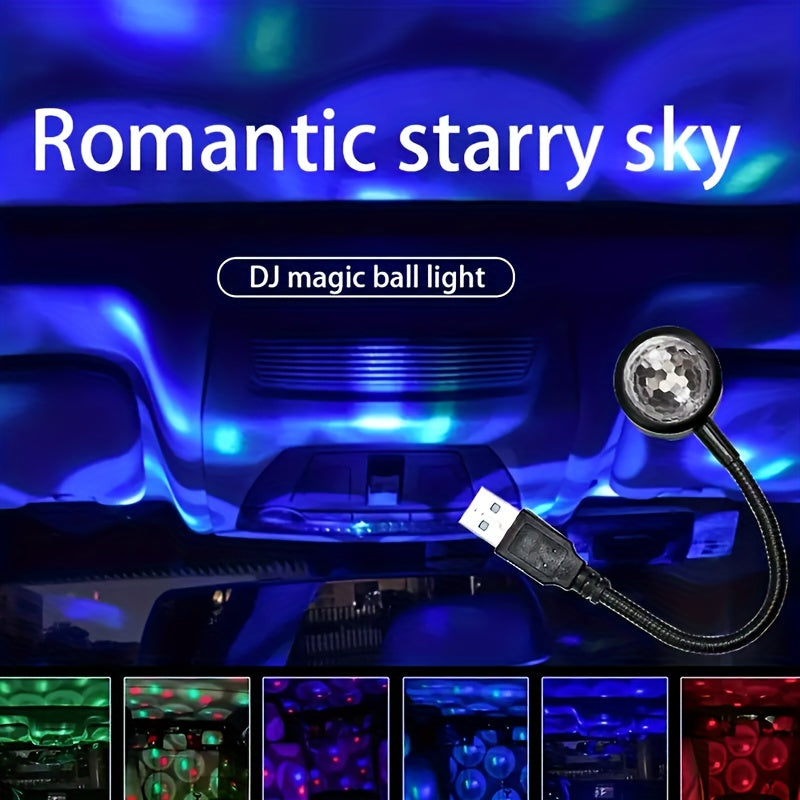 Lampă LED decorativă auto cu efecte muzicale și atmosferă festivă