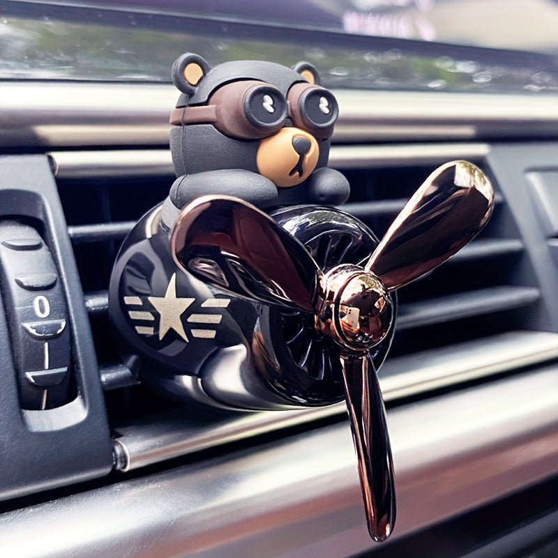 Odorizant auto magnetic cu design urs pilot și elice rotativă