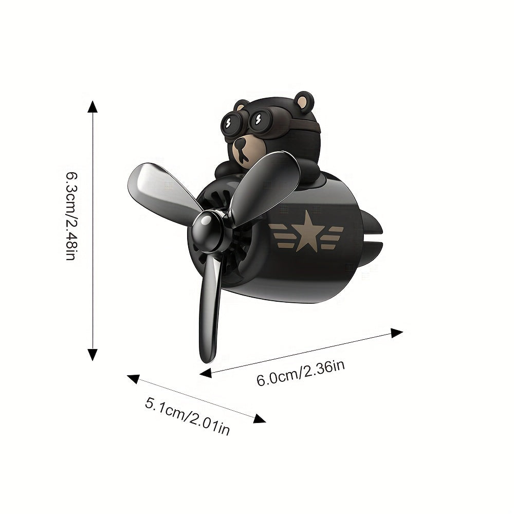 Odorizant auto magnetic cu design urs pilot și elice rotativă