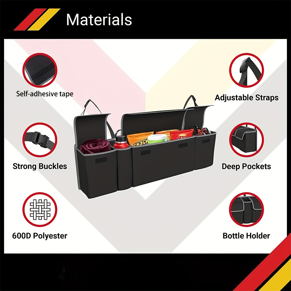 Organizator auto de portbagaj pliabil și impermeabil cu 4 compartimente
