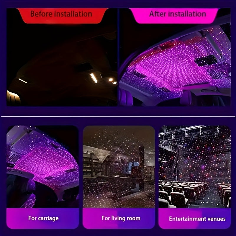 Lampă LED decorativă auto cu efecte muzicale și atmosferă festivă