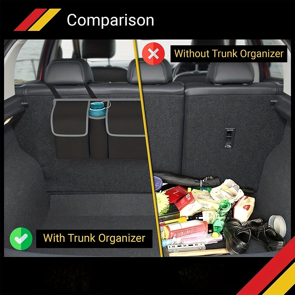 Organizator auto de portbagaj pliabil și impermeabil cu 4 compartimente
