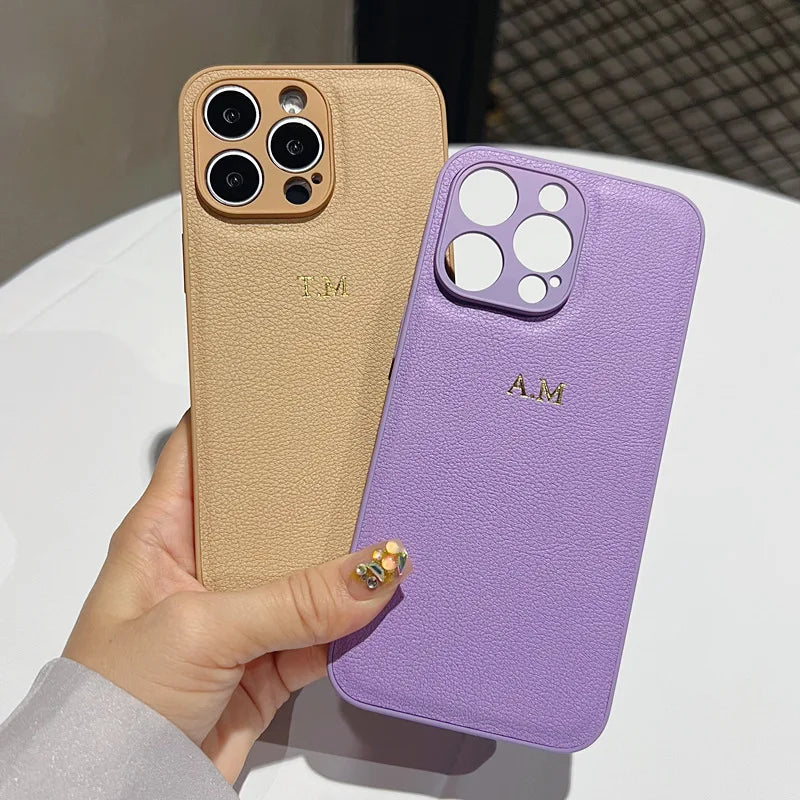 Husă personalizată de lux din piele pentru iPhone