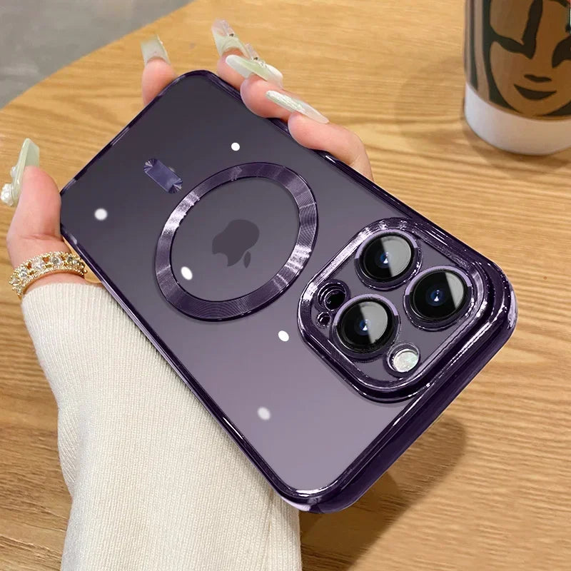 Husă magnetică de lux cu finisaj metalic