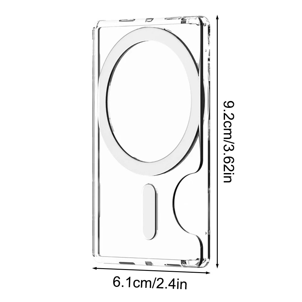 Husă magnetică transparentă cu portofel din plastic