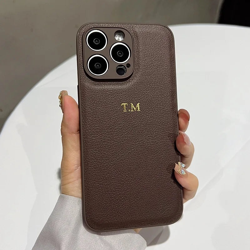 Husă personalizată de lux din piele pentru iPhone