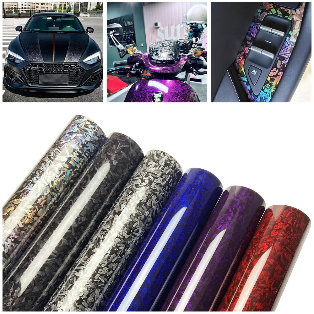 Folie auto din fibră de carbon forjată