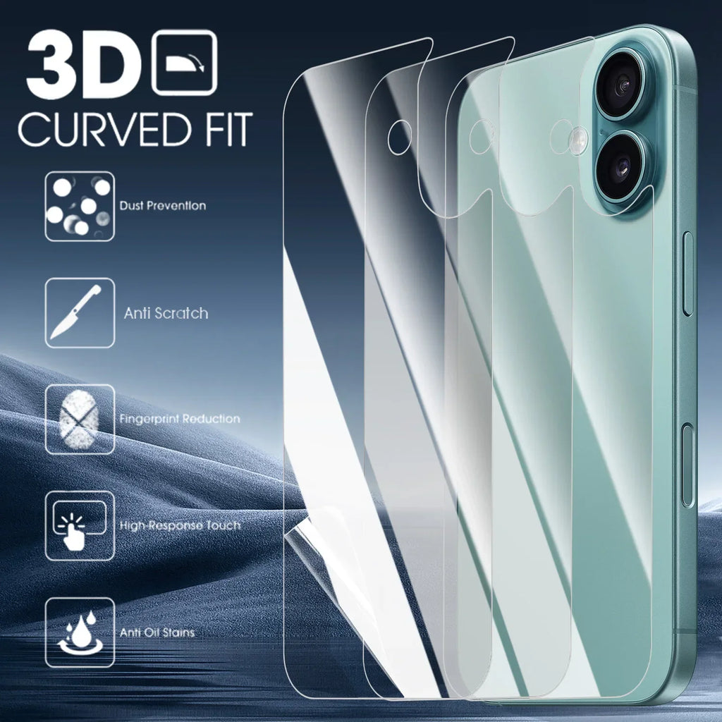 Folie hidrogel moale și transparentă pentru iPhone 17