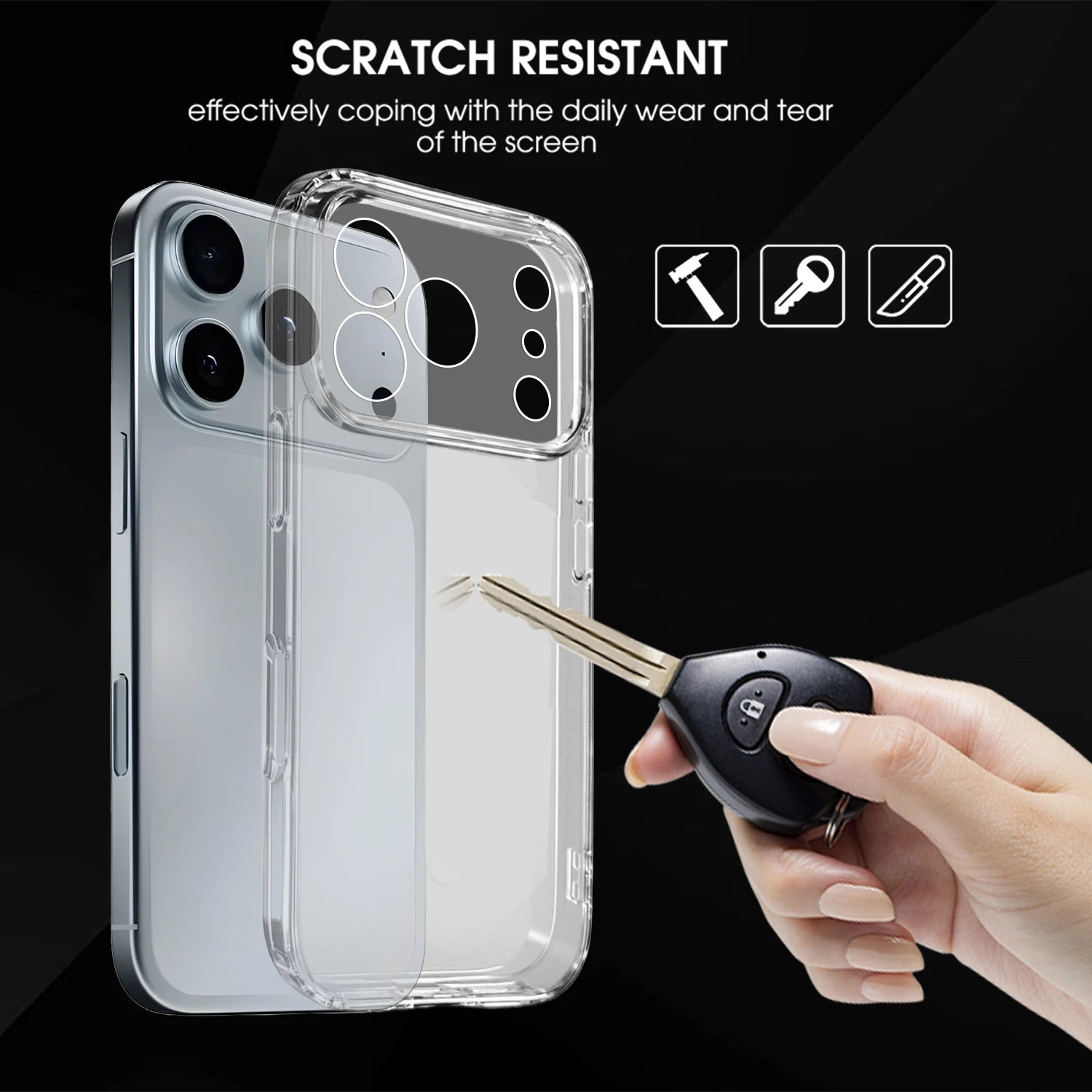 Husă transparentă antișoc pentru iPhone 17