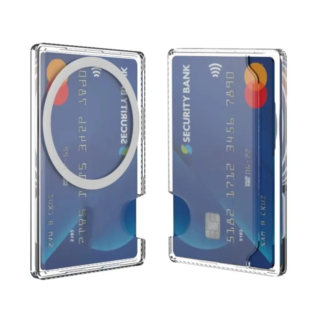 Husă magnetică transparentă cu portofel din plastic