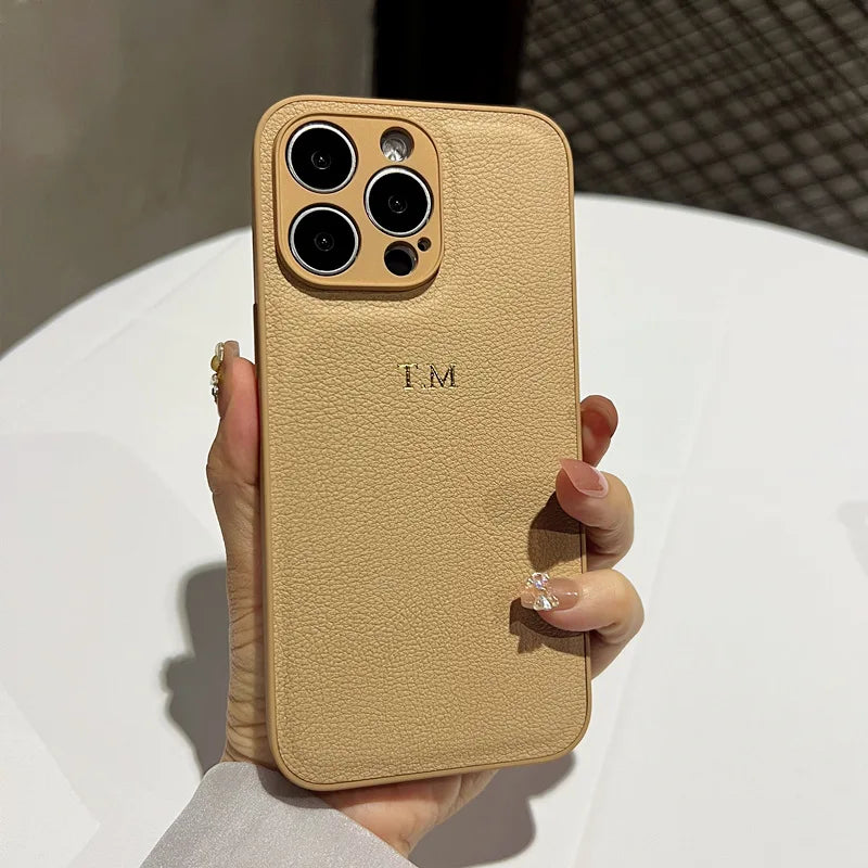 Husă personalizată de lux din piele pentru iPhone