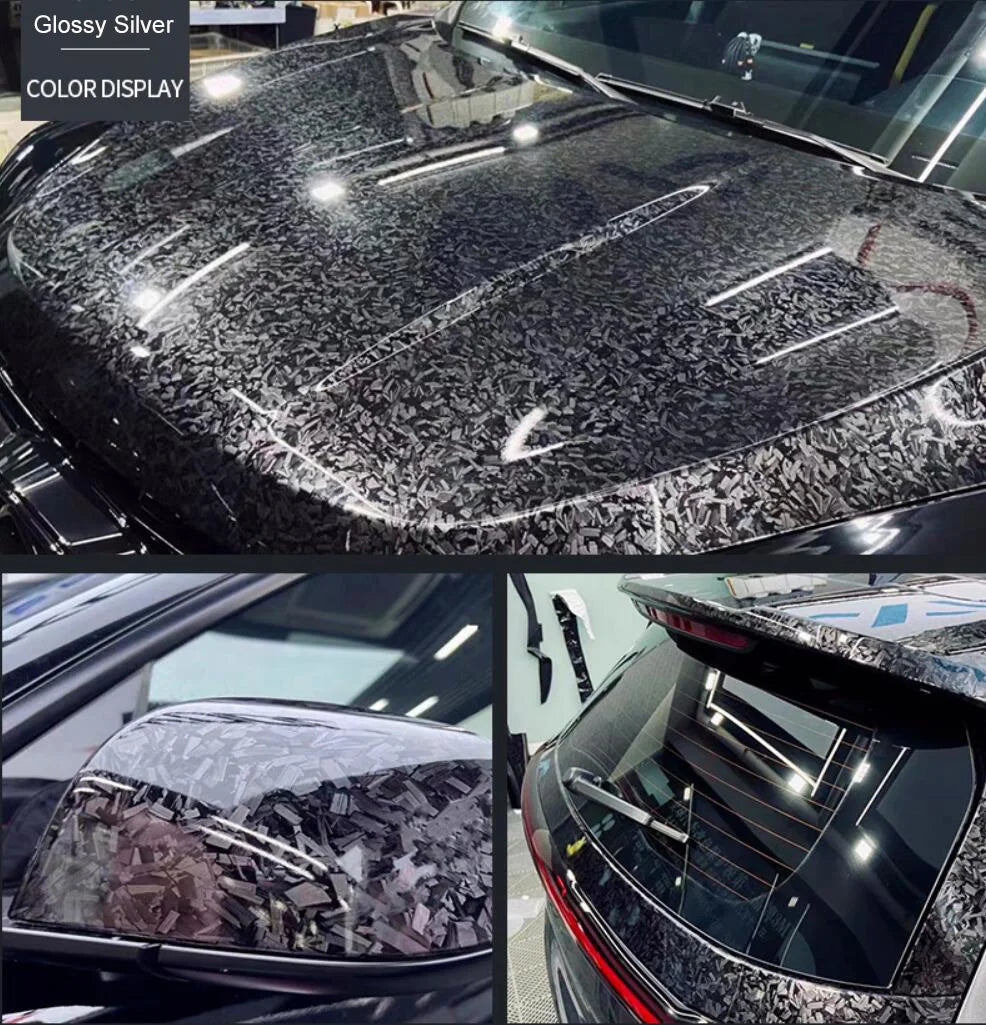 Folie auto din fibră de carbon forjată