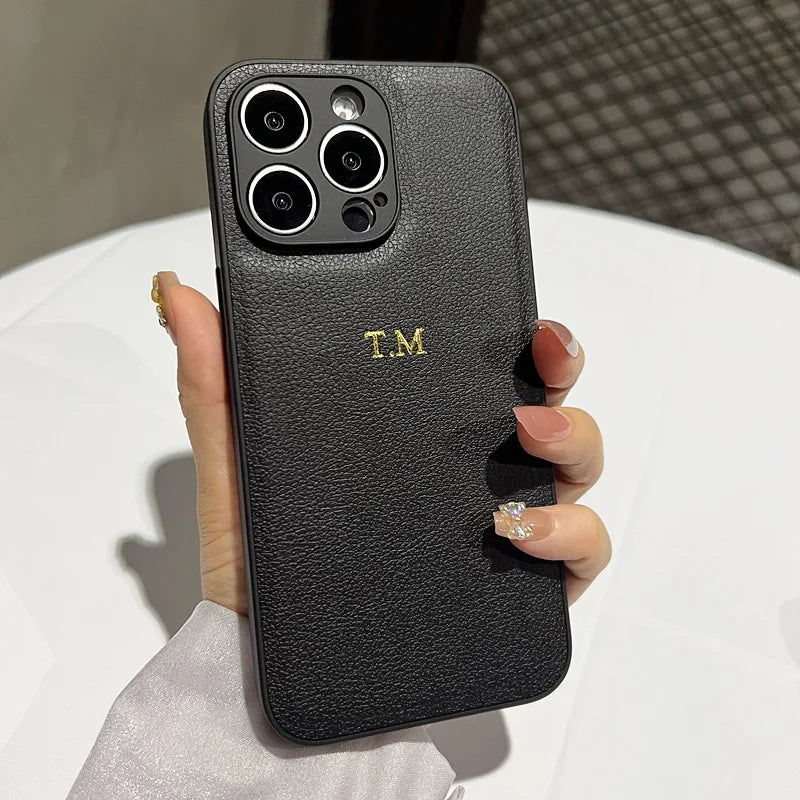 Husă personalizată de lux din piele pentru iPhone