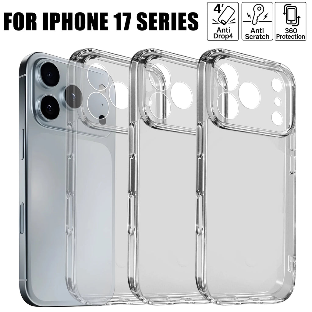 Husă transparentă antișoc pentru iPhone 17
