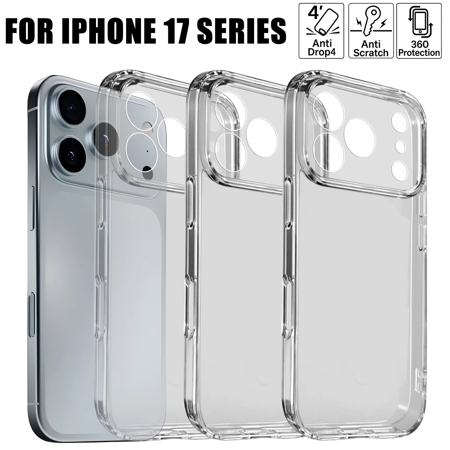Husă transparentă antișoc pentru iPhone 17