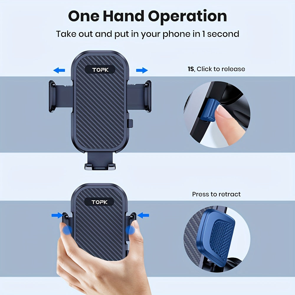 Suport auto reglabil pentru telefon, montare pe bord