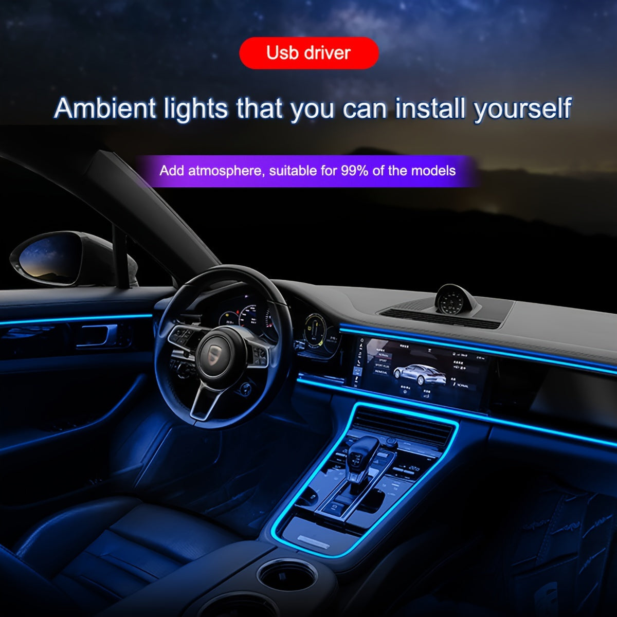 Benzi LED decorative interioare USB pentru mașină și petreceri