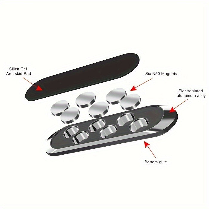 Suport auto magnetic din aluminiu, montare pe bord